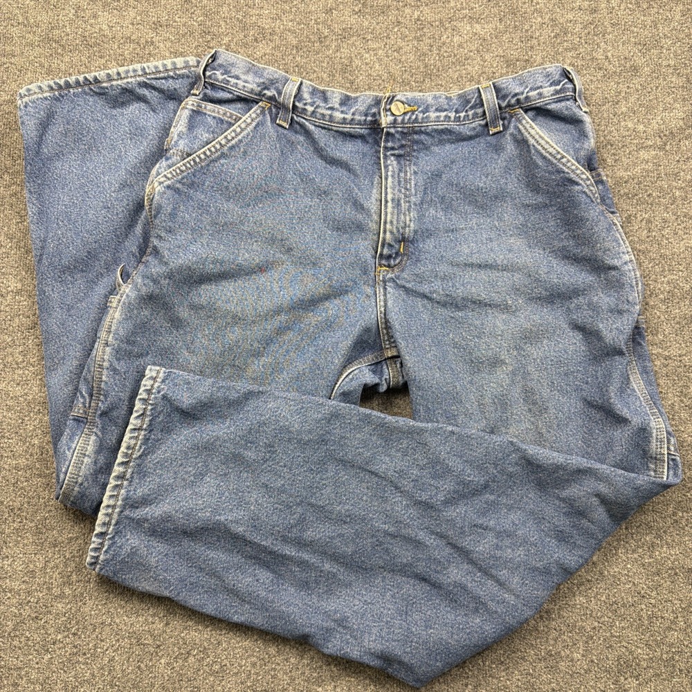 Vintage Carhartt Blanket Lined Dungaree Fit Denim Jeans Size 38x32 Workwear